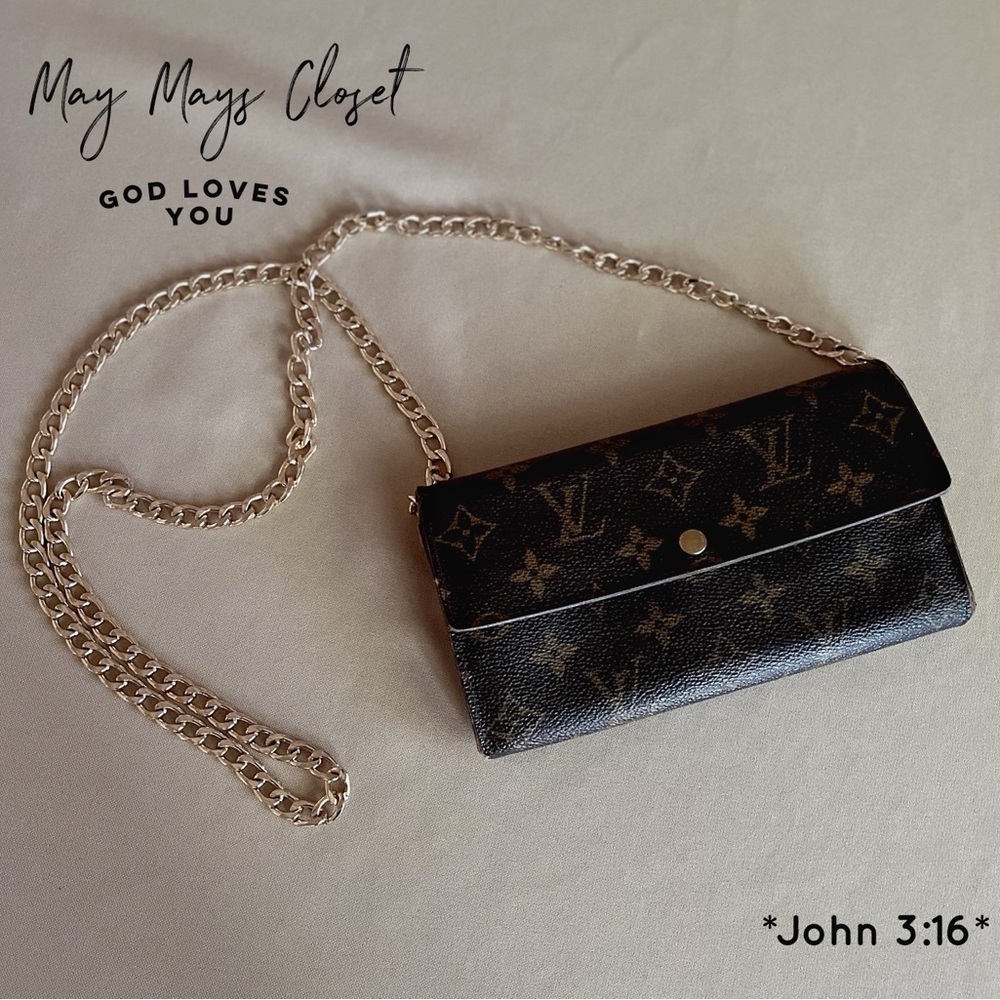 READ FULL DESCRIPTION Louis Vuitton Monogram Brown Sarah Long Wallet LV Used